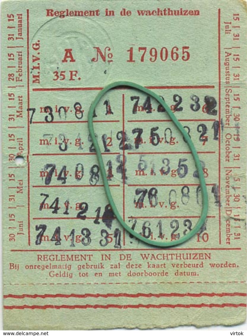 OLD TRAM Ticket   :Tramways -tramwegen De Classe:carte De  Voyages-reizen ( See Scans) 9 X 7 Cm ( Verso Blank ) - Other & Unclassified