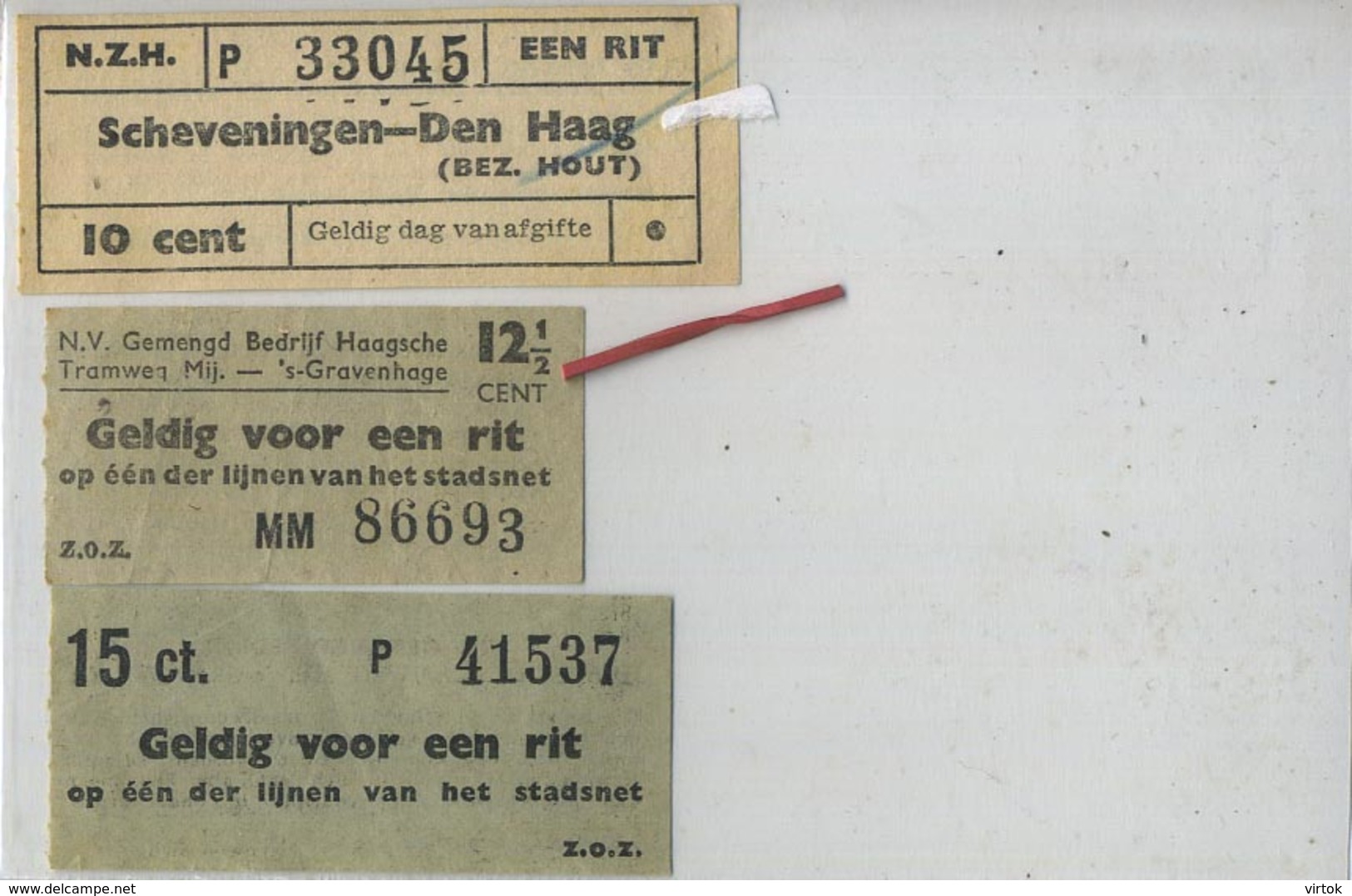 3  OLD TRAM Ticket   :Tramways -tramwegen NEDERLAND   ( See Scans) - Andere & Zonder Classificatie