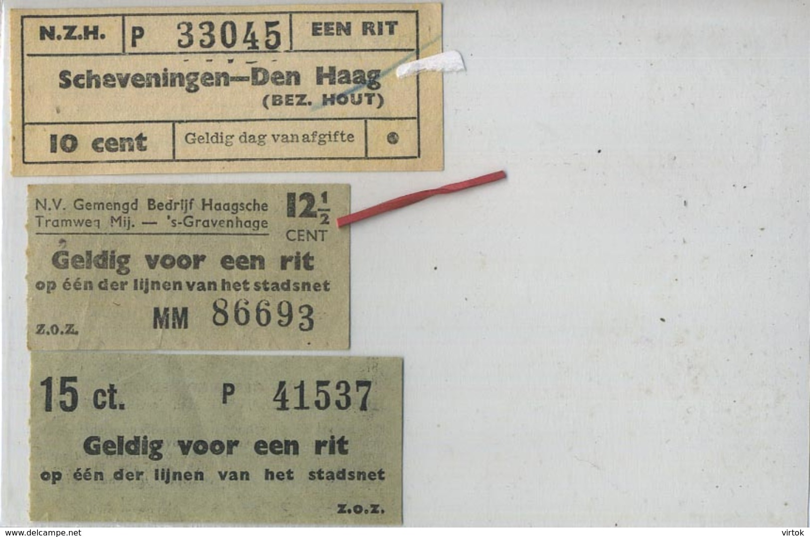 3  OLD TRAM Ticket   :Tramways -tramwegen NEDERLAND   ( See Scans) - Sonstige & Ohne Zuordnung