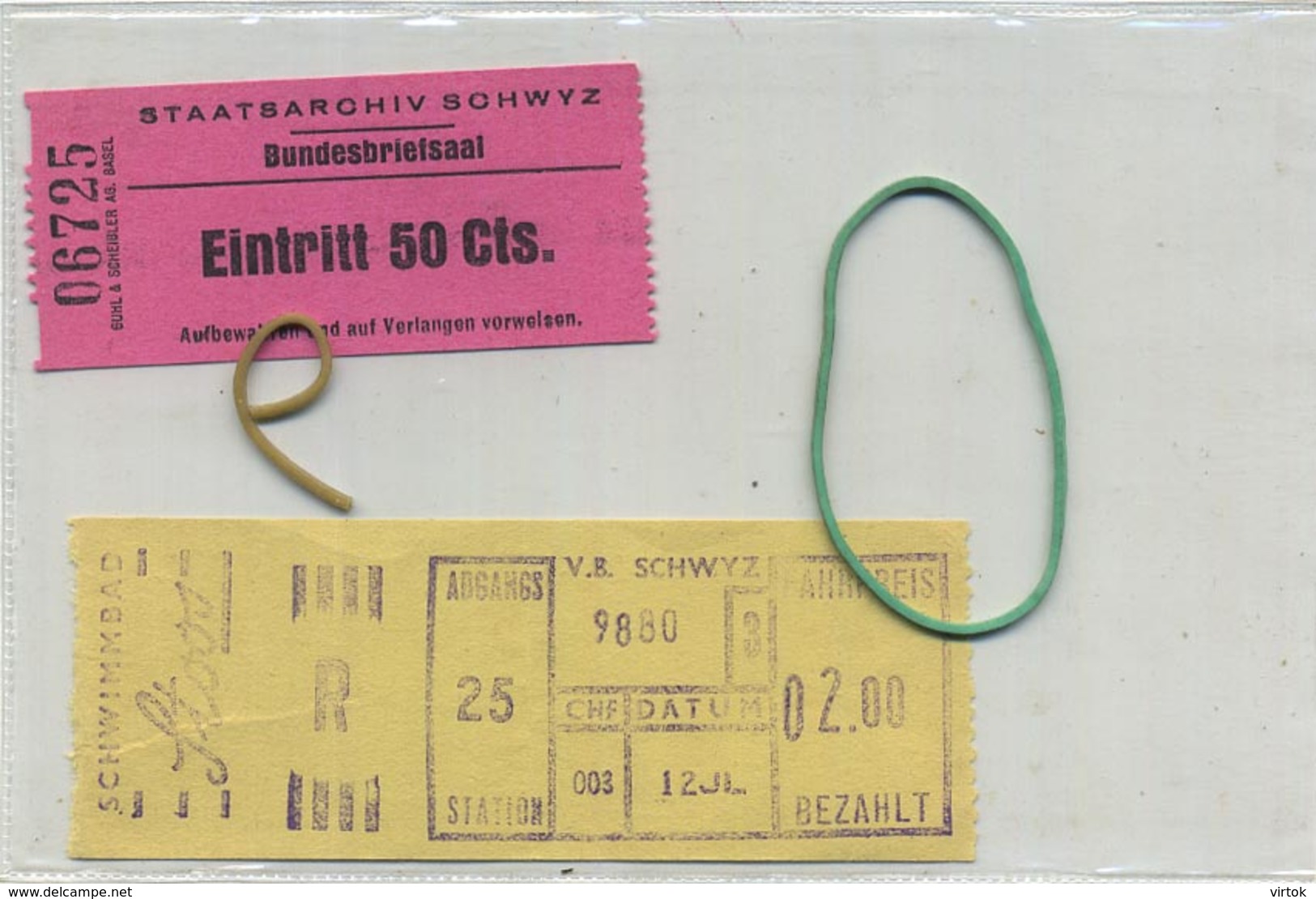 2  OLD TRAM Ticket   :Tramways -tramwegen SWISS  ( See Scans) - Autres & Non Classés