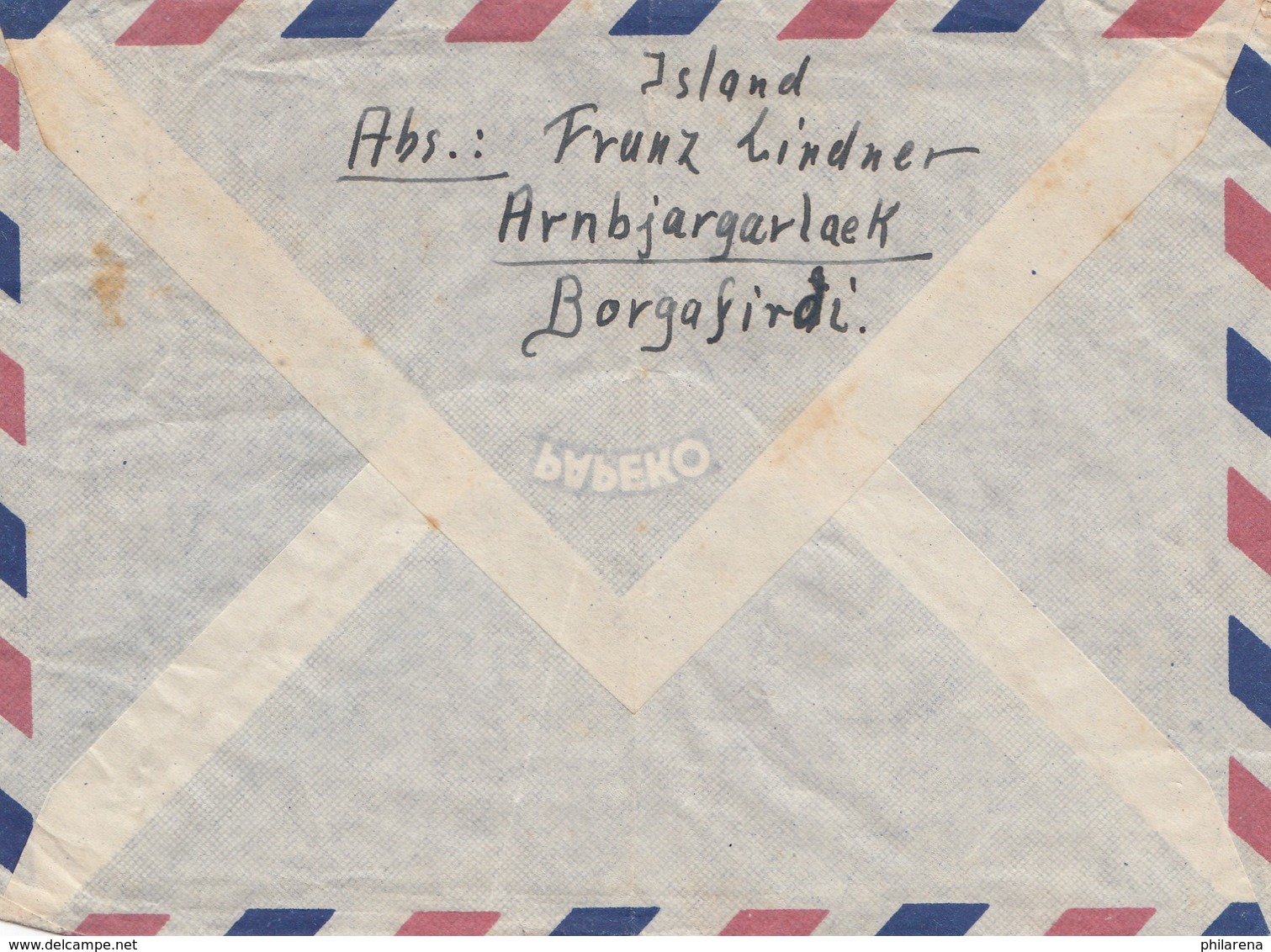 Island: 1950: Borgafirdi Luftpost Nach Lübeck - Sonstige & Ohne Zuordnung