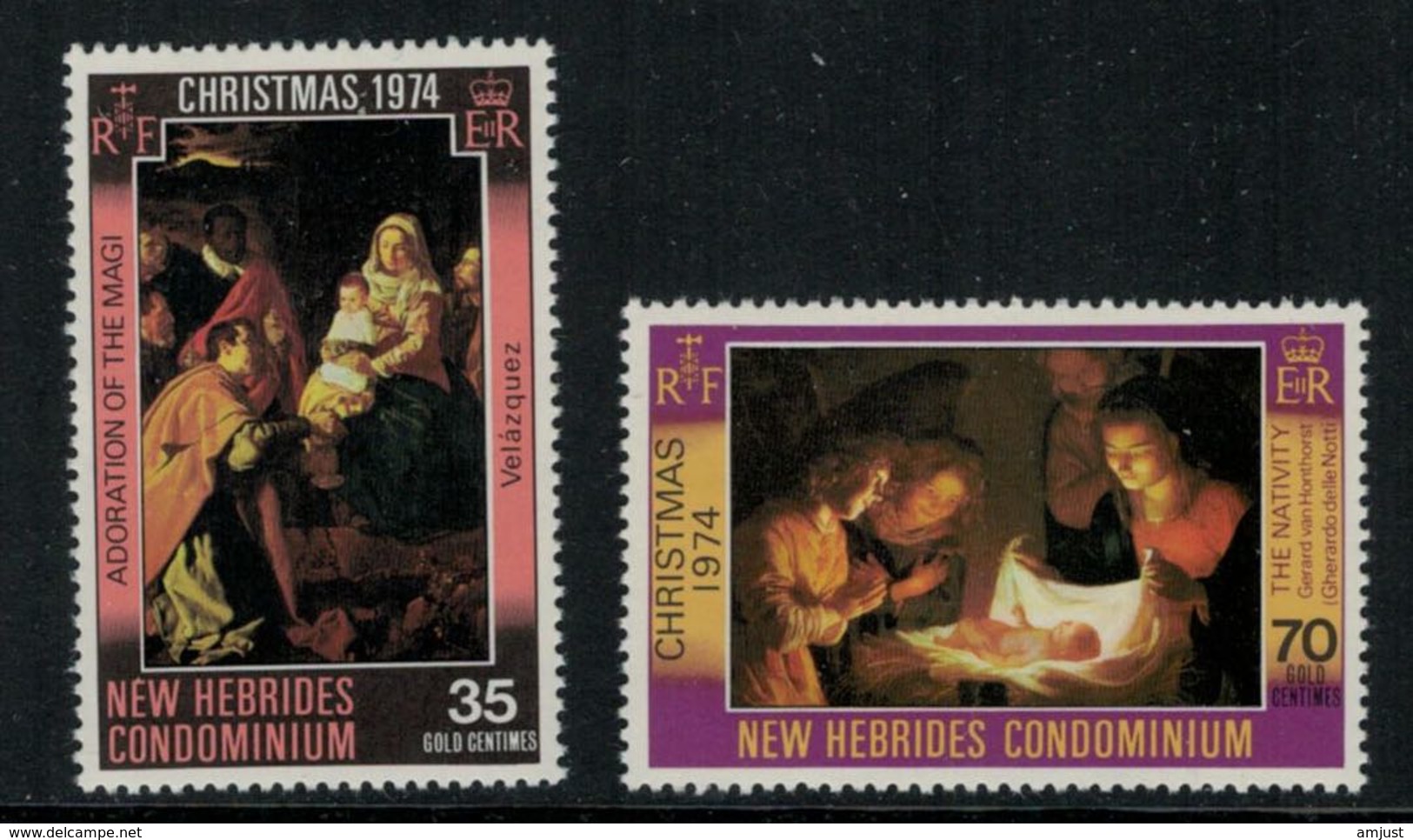 New Hebrides // 1960-1980 // 1974 // Noël Timbres Neufs** MNH No. Y&T 406-407 - Neufs