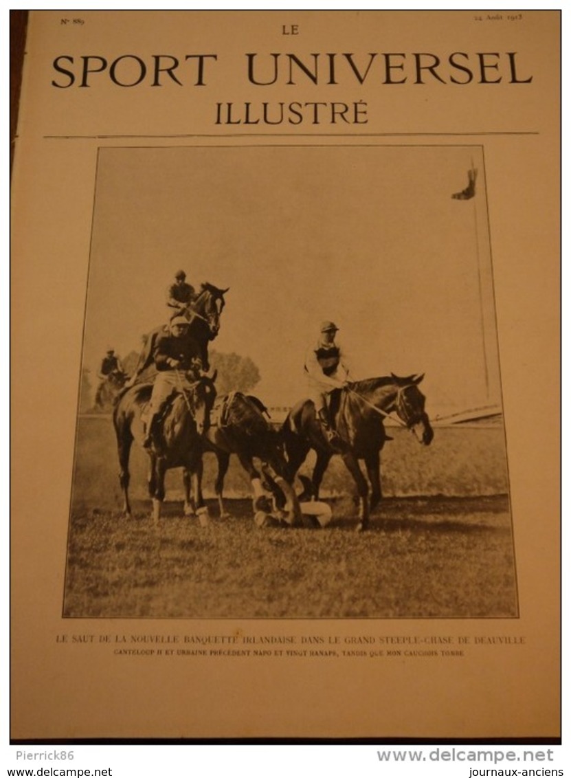 1913 GRANP PRIX DE DEAUVILLE BARONNE DE ROTHSCHILD / CONCOURS DE SAUMUR / FOX ET FOUINES /AEROPLANE NIEUPORT DUNNE - Autres & Non Classés