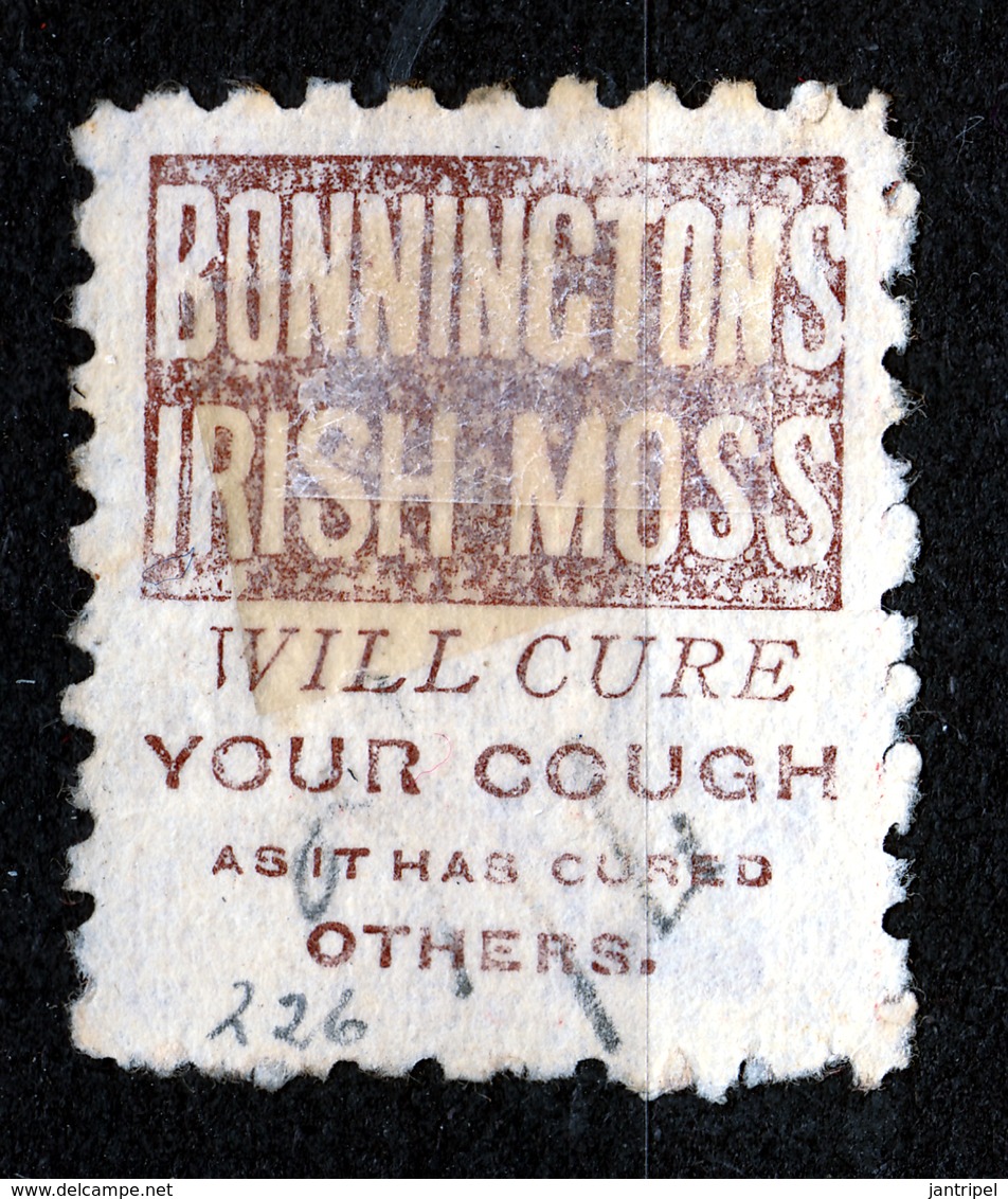 NEW ZEALAND  1884  QV  1 SHILLING  UNUSED ADVERTISEMENT "BONNINGTONS IRISH MOSS" - Unused Stamps