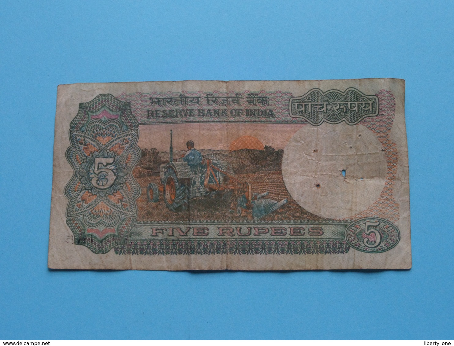 5 ( Five ) RUPEES : 66R 376164 ( Reserve Ban Of India ) ! - India