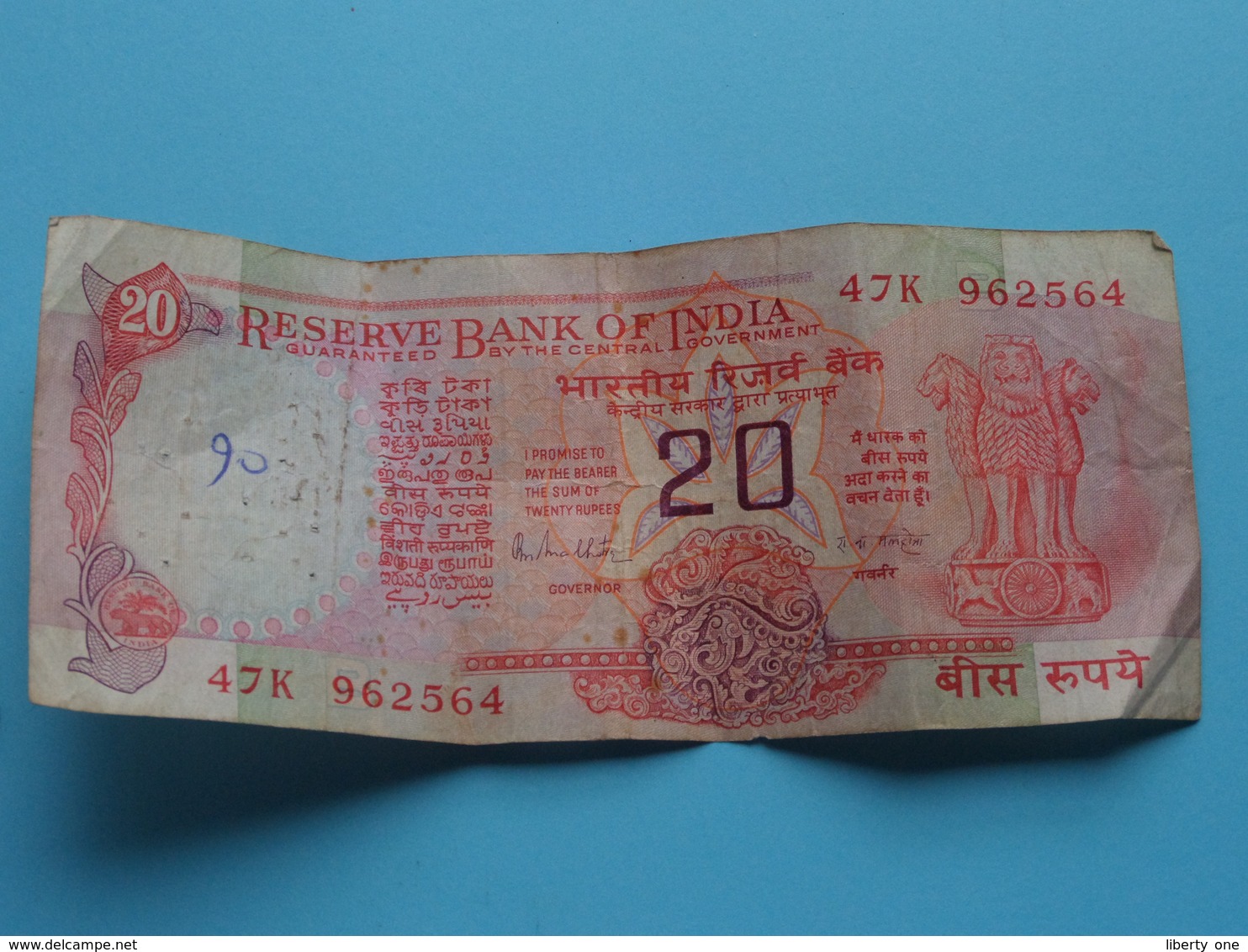 20 ( Twenty ) RUPEES : 47K 962564 ( Reserve Bank Of India ) ! - Inde