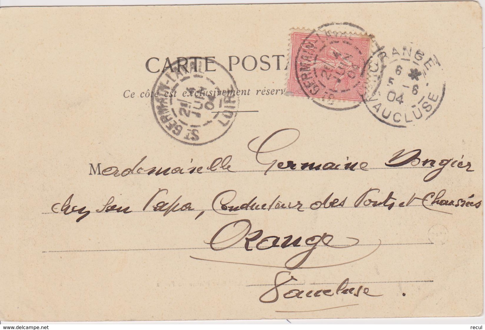 LOIRE -  SAINT GERMAIN LAVAL Et Plaine Du Forez  ( - Carte  Pionnière Avec Timbre à Date De 1904 ) - Saint Germain Laval