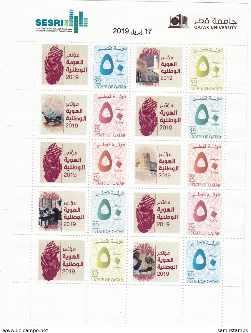 Qatar New Issue 2019,Personal Def. Stamps For QATAR UNIVERSITE,compl.sheet 10v.MNH- Limited Issue -SKRILL PAYMENT - Qatar