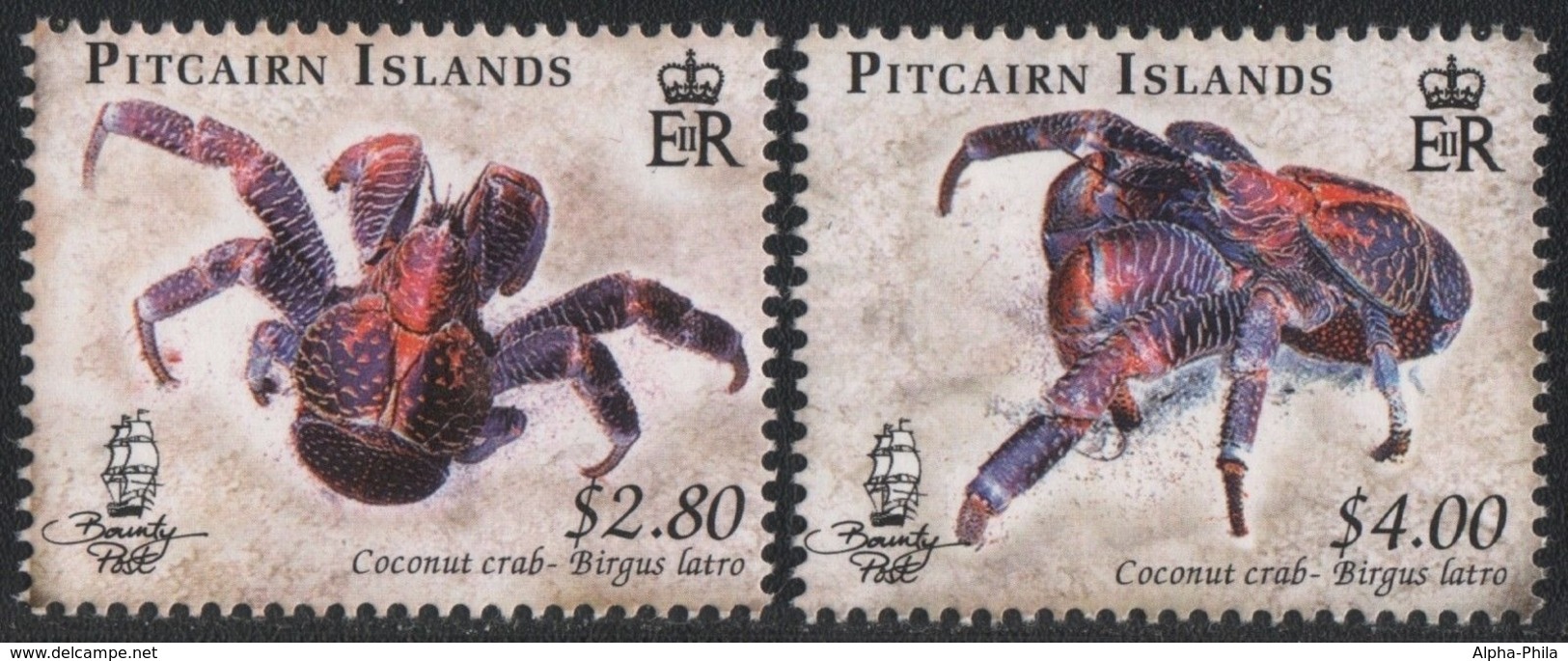 Pitcairn 2009 - Mi-Nr. 772-773 ** - MNH - Palmendieb / Coconut Crab - Pitcairninsel