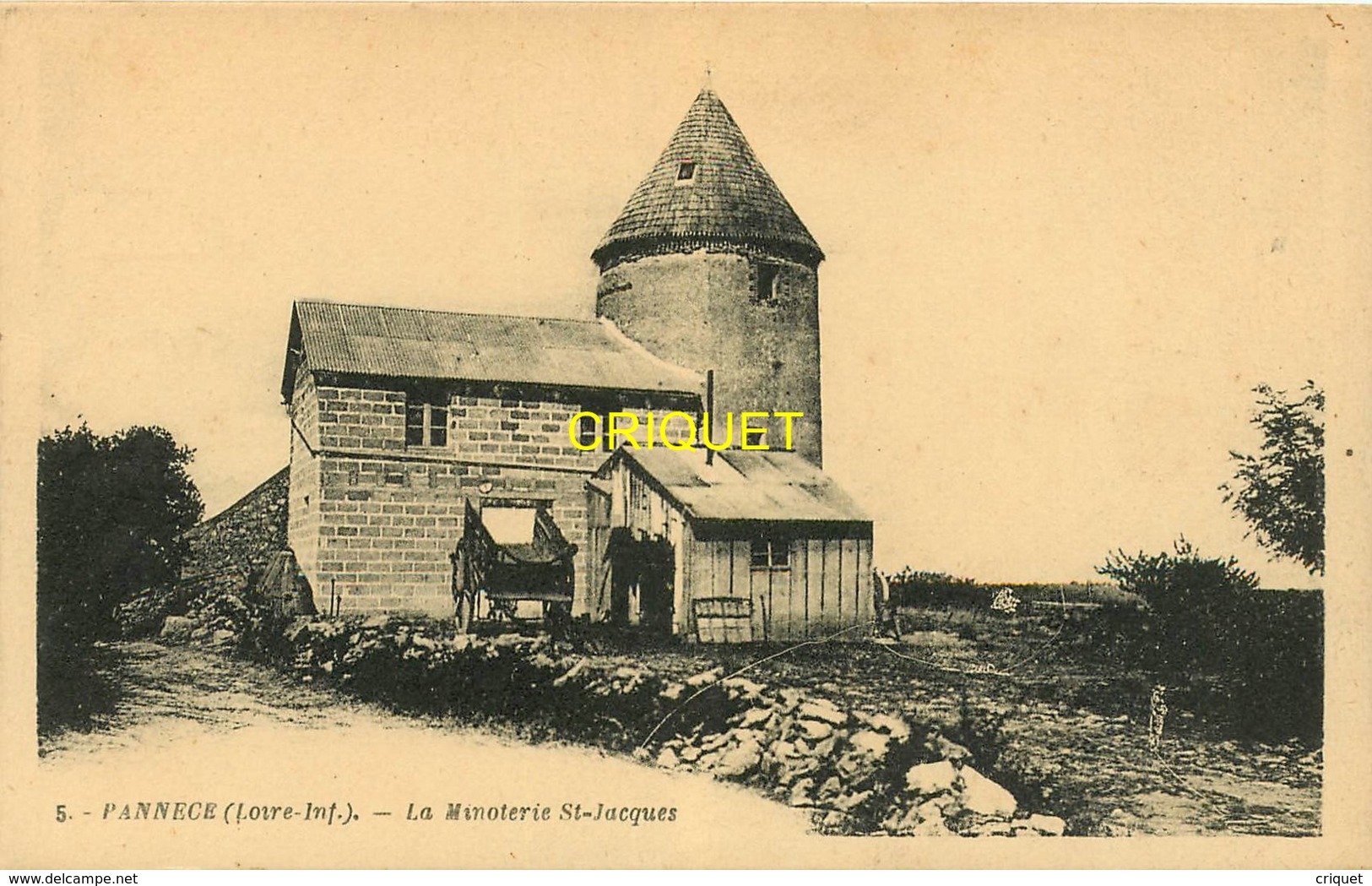 44 Pannecé, La Minoterie De St Jacques, Charrette, Agriculture, Moulin, Farine...., Belle Carte Pas Très Courante - Autres & Non Classés