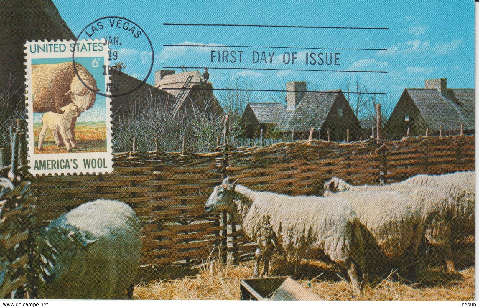 Etats-Unis Carte Maximum Animaux 1971 Moutons 916 - Maximum Cards