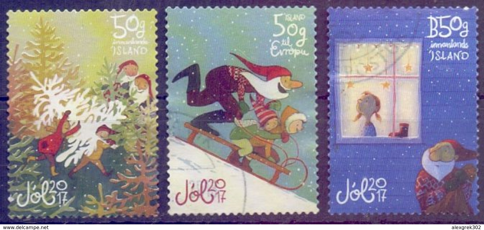 Used Iceland 2017, Christmas 3V S-a. - Used Stamps