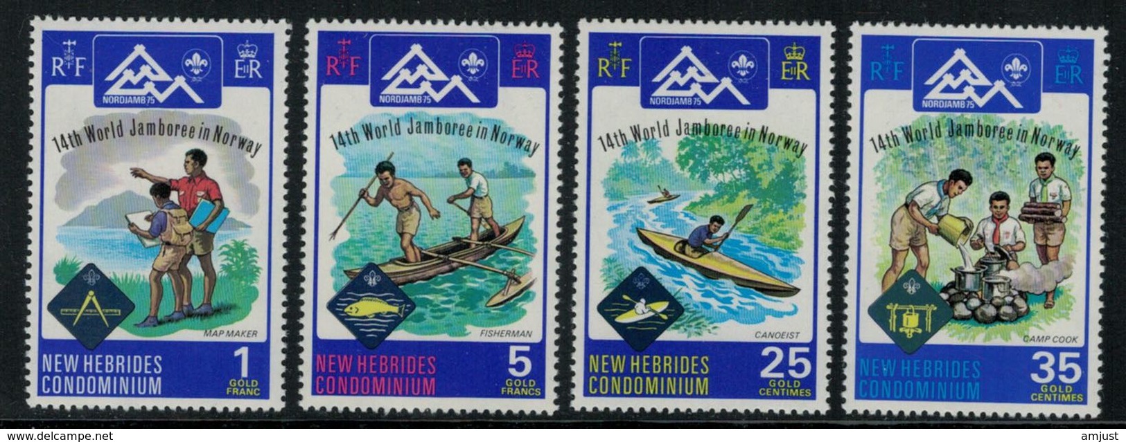 New Hebrides // 1960-1980 // 1975 // 14ème Jamboree Mondiale En Norvège Timbres Neufs** MNH No. Y&T 414-417 - Neufs