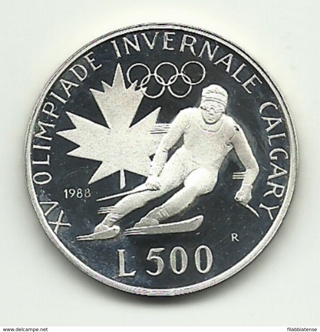 1988 - San Marino 500 Lire Argento - Calgary - San Marino