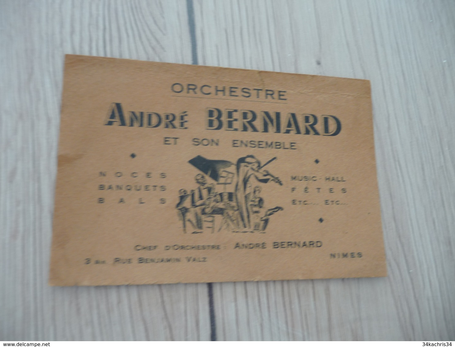 Musique Carte De Visite CDV Orchestre André Bernard N^mes Gard - Autres & Non Classés