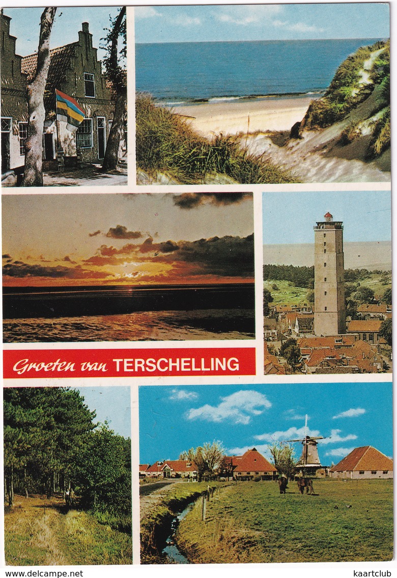 Groeten Van Terschelling:o.a.  Vuurtoren,  Windmolen - (Holland) - Terschelling