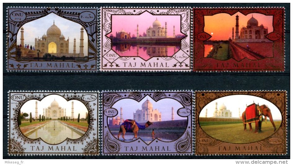 ONU Genève 2014 - Patrimoine Mondial Inde Taj Mahal - 6 Timbres Détachés De Carnet De Prestige ** MNH PF - Neufs