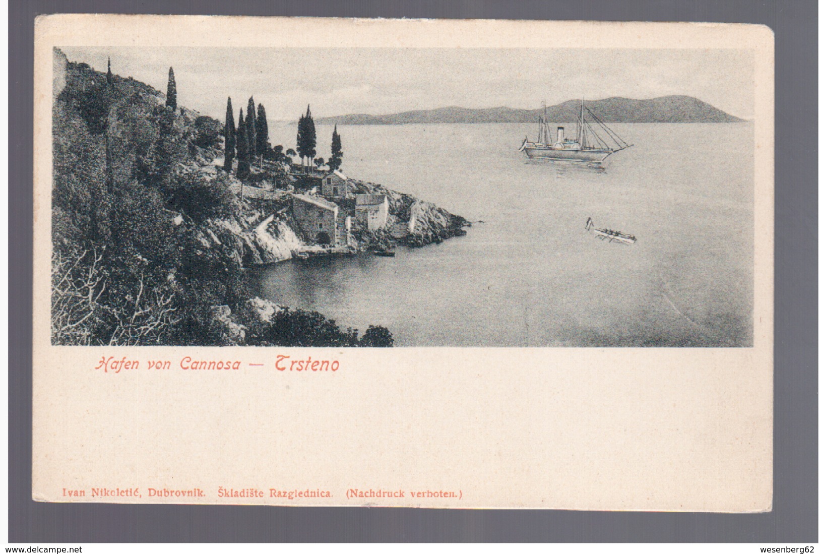 CROATIA Hafen Von Cannosa- Trsteno Port, Dubrovnik Ca 1900  OLD POSTCARD - Croazia