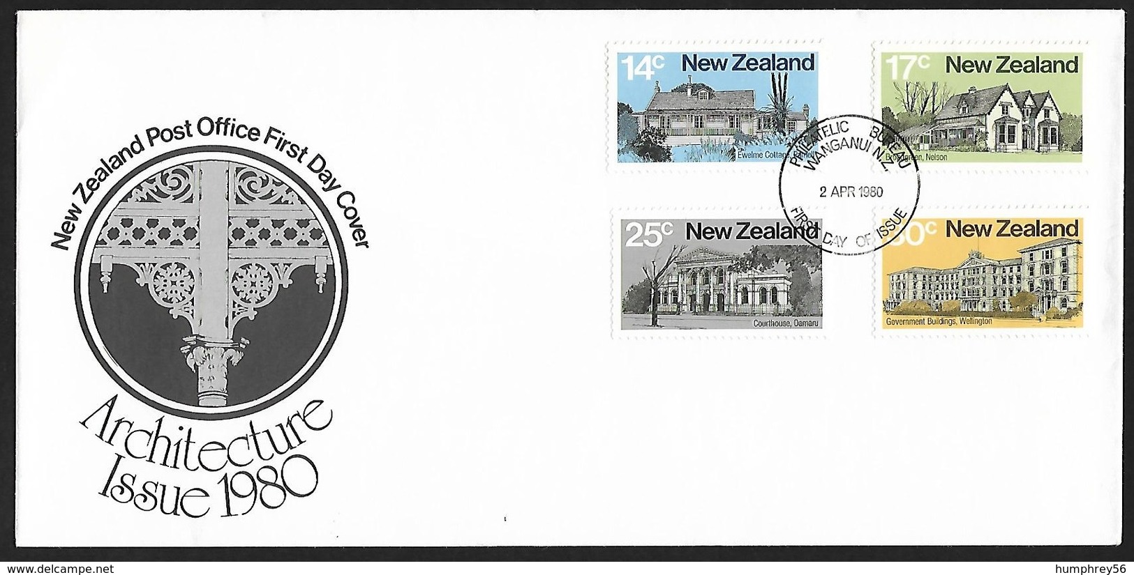 1980 - NEW ZEALAND - FDC + SG 1217/1220 + WANGANUI - FDC