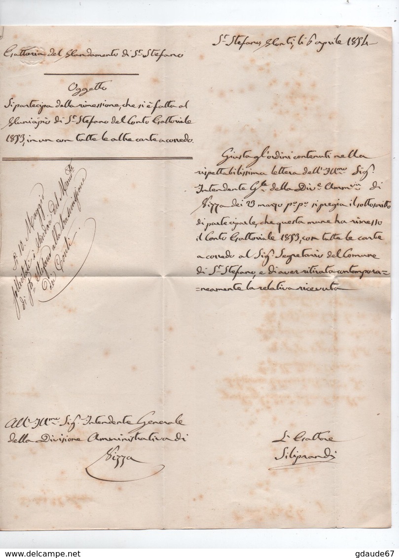 1854 - LETTRE FRANCHISE Avec CACHETS SARDES De SAN STEFANO / SAINT ETIENNE DE TINEE & S MARTINO DEL VARO (COMTE DE NICE) - 1849-1876: Classic Period