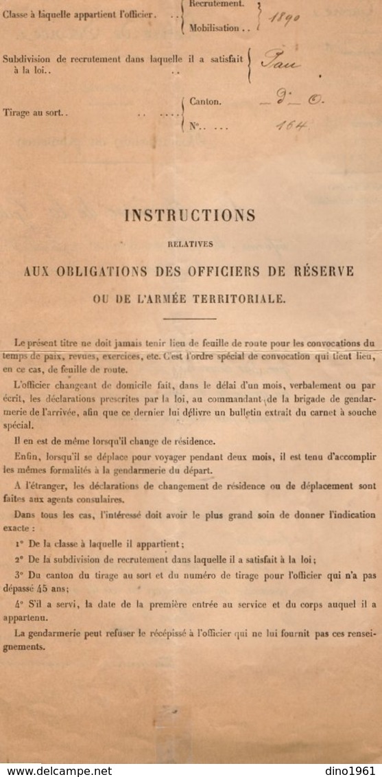 VP14.882 - MILITARIA - PARIS X PAU 1901 - Lettre Du Ministère De La Guerre Relative Au Soldat FROUSSARD Médecin à PARIS - Documenten