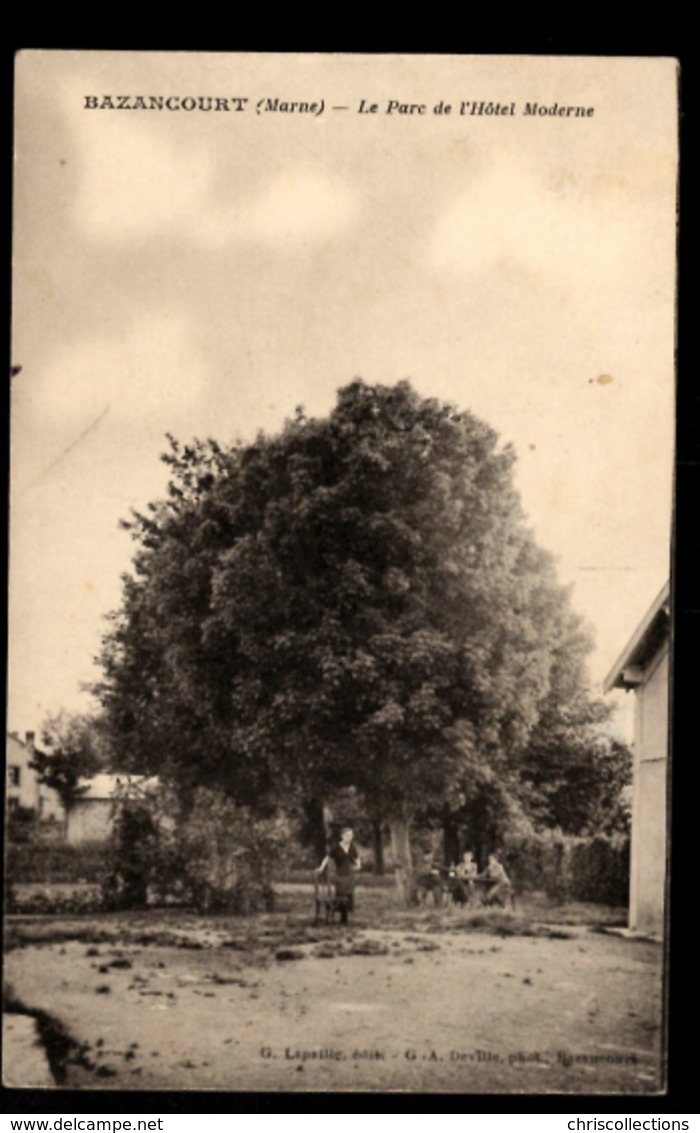 51 -  BAZANCOURT (Marne) - Le Parc De L'Hôtel Moderne - Bazancourt