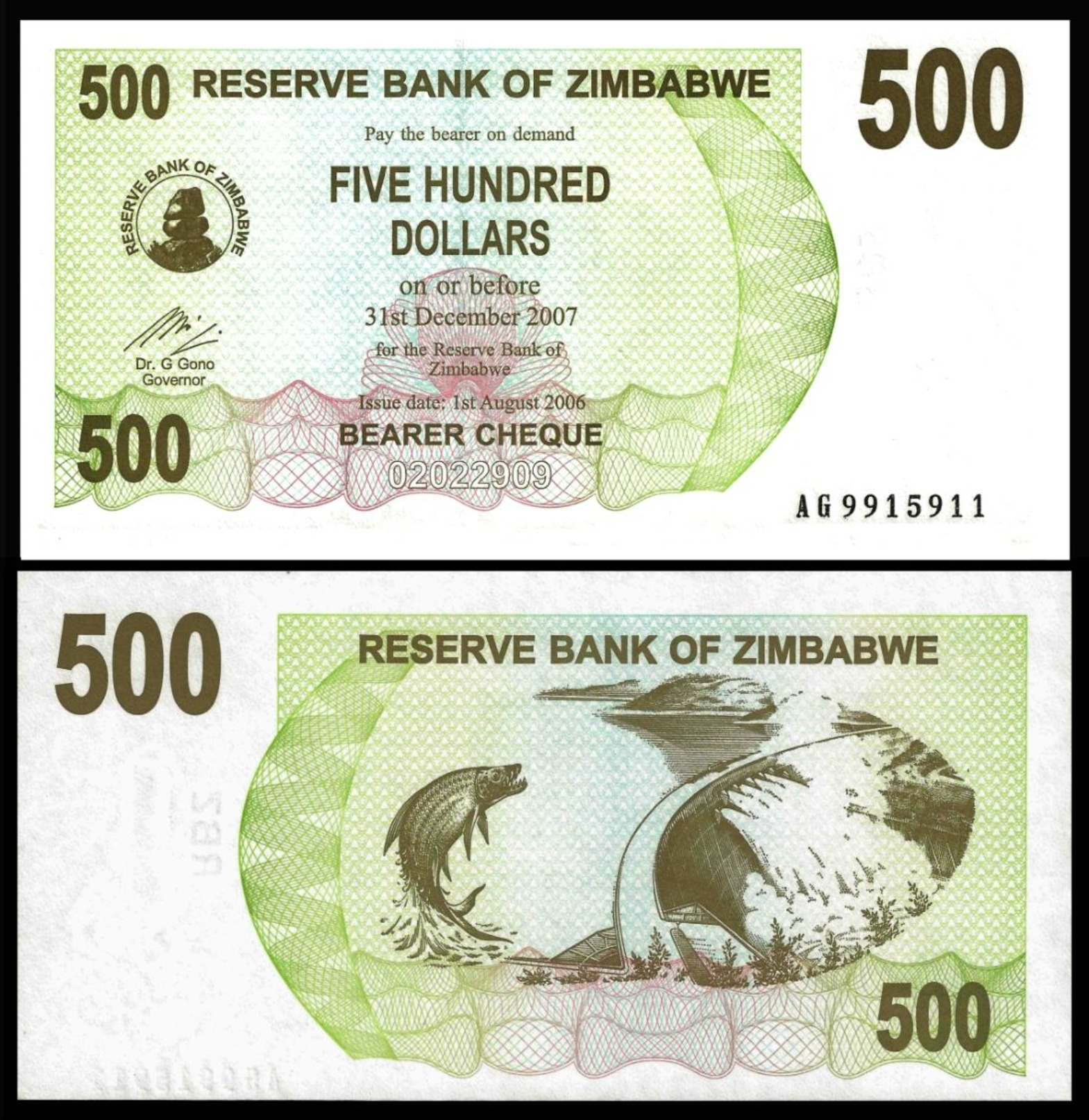 Zimbabwe 500 Dollars 2006 P 43 UNC ( Zimbabue  ) - Zimbabwe