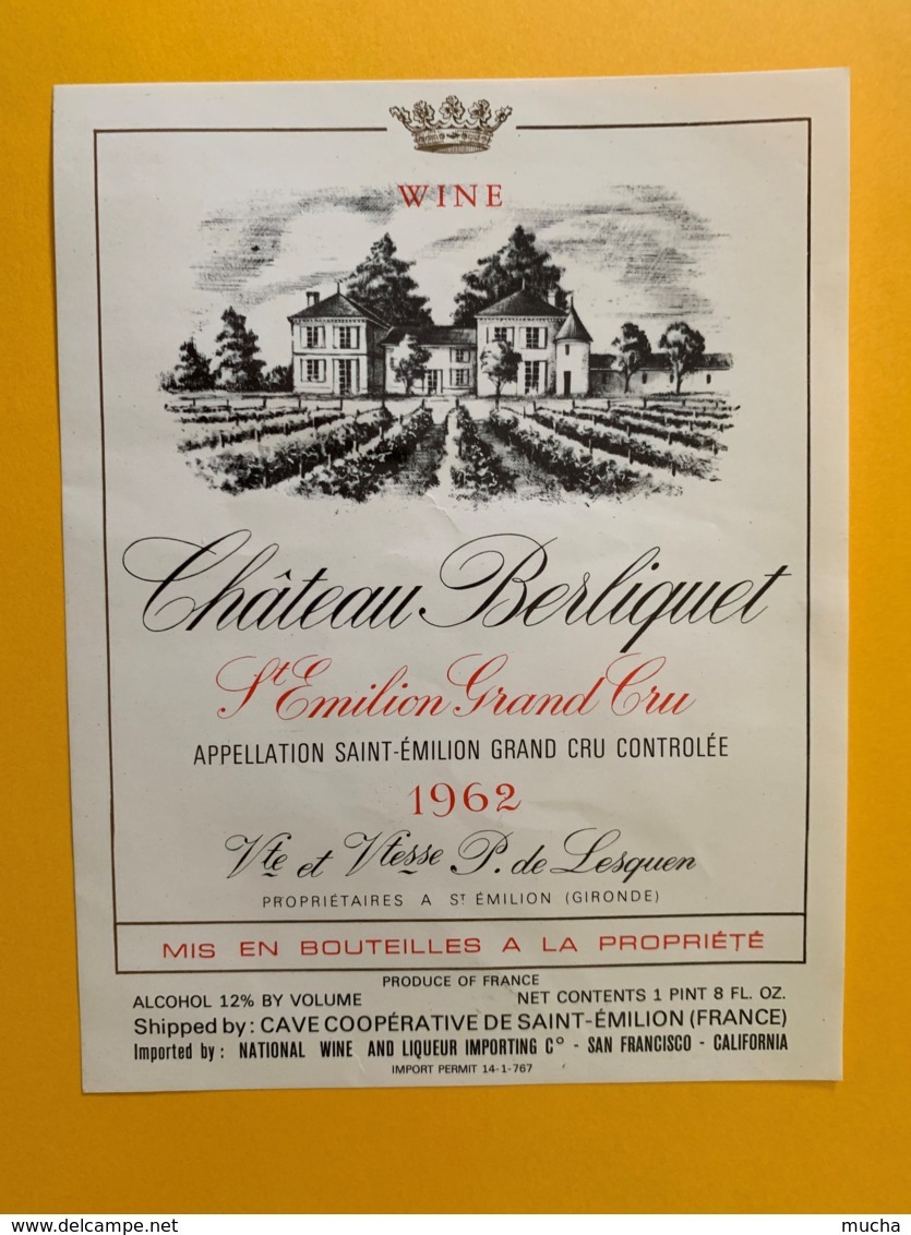 9487 - Château Berliquet 1966 Saint-Emilion - Bordeaux