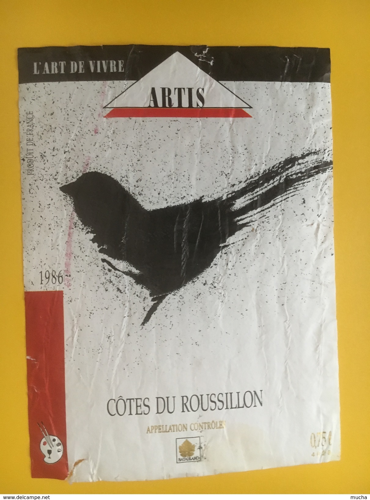 4706 - Artis L'art De Vivre Côtes Du Roussillon 1986 état Moyen - Arte