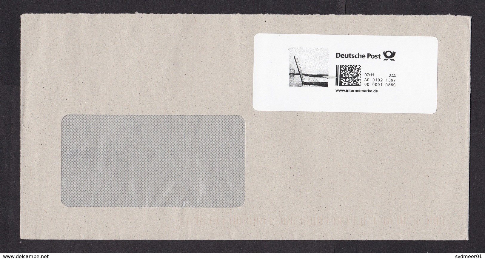 Germany: Cover, 2011, Self-printed Computer Stamp, Laptop, Internet Stamp, Internetmarke (damaged, Backflap Missing) - Brieven En Documenten