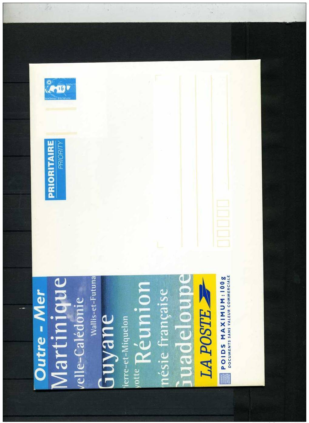 FRANCE 1 Entier Postal Enveloppe N°YT 2806-E9 1997 Marianne De Briat Bleu DOMTOM -enveloppe Cartonnée 229*162 Pour 100 G - Prêts-à-poster:  Autres (1995-...)