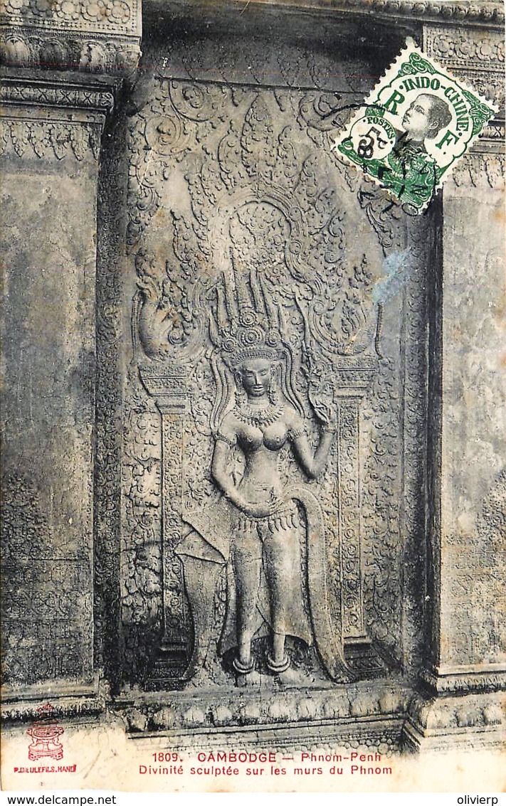 Cambodge - N° 1809 - Phnom-Penh - Divinité Sculptée Sur Les Murs De Phnom - Cambodia