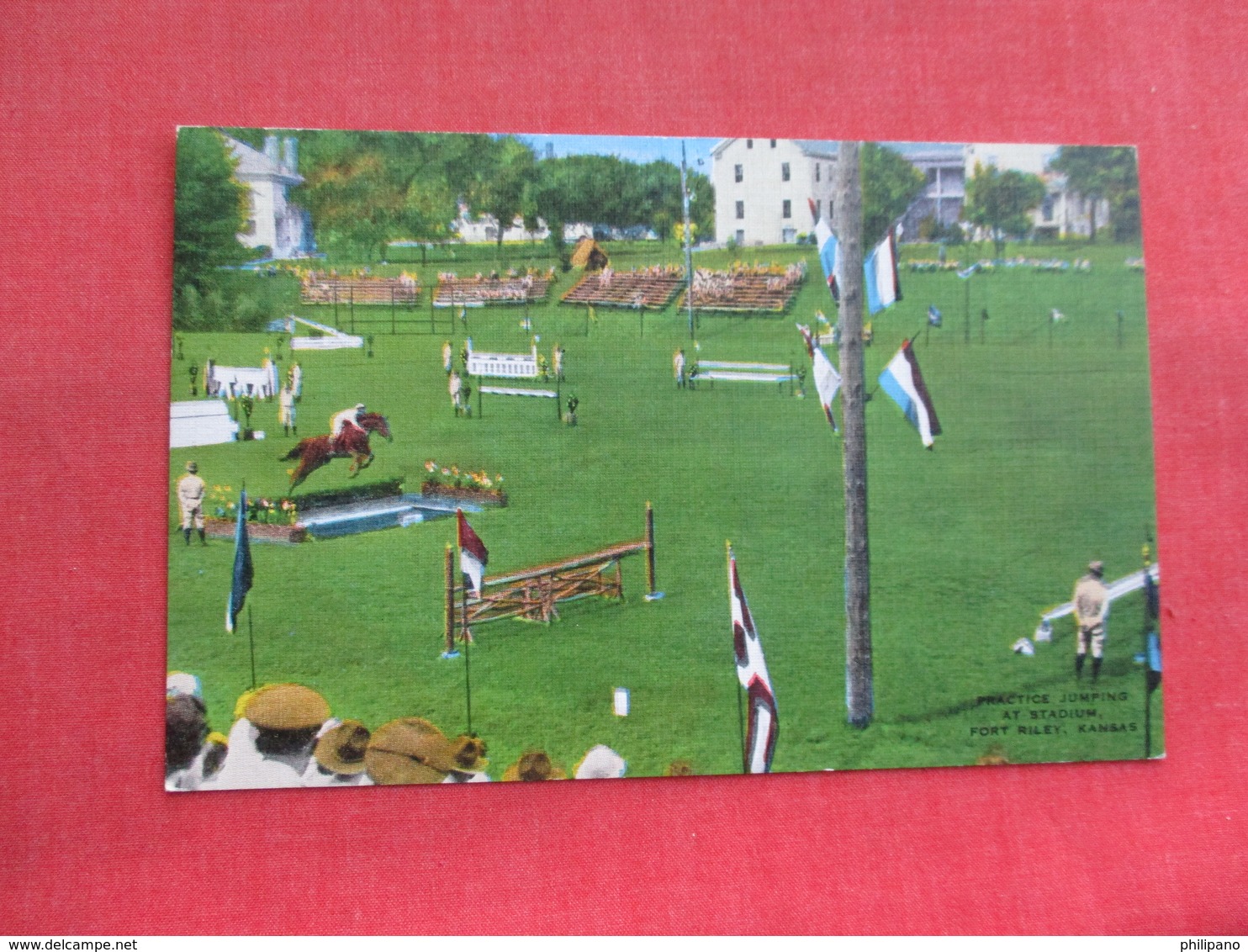 Practice Jump At Stadium Fort Riley Kansas        Ref 3316 - Horse Show