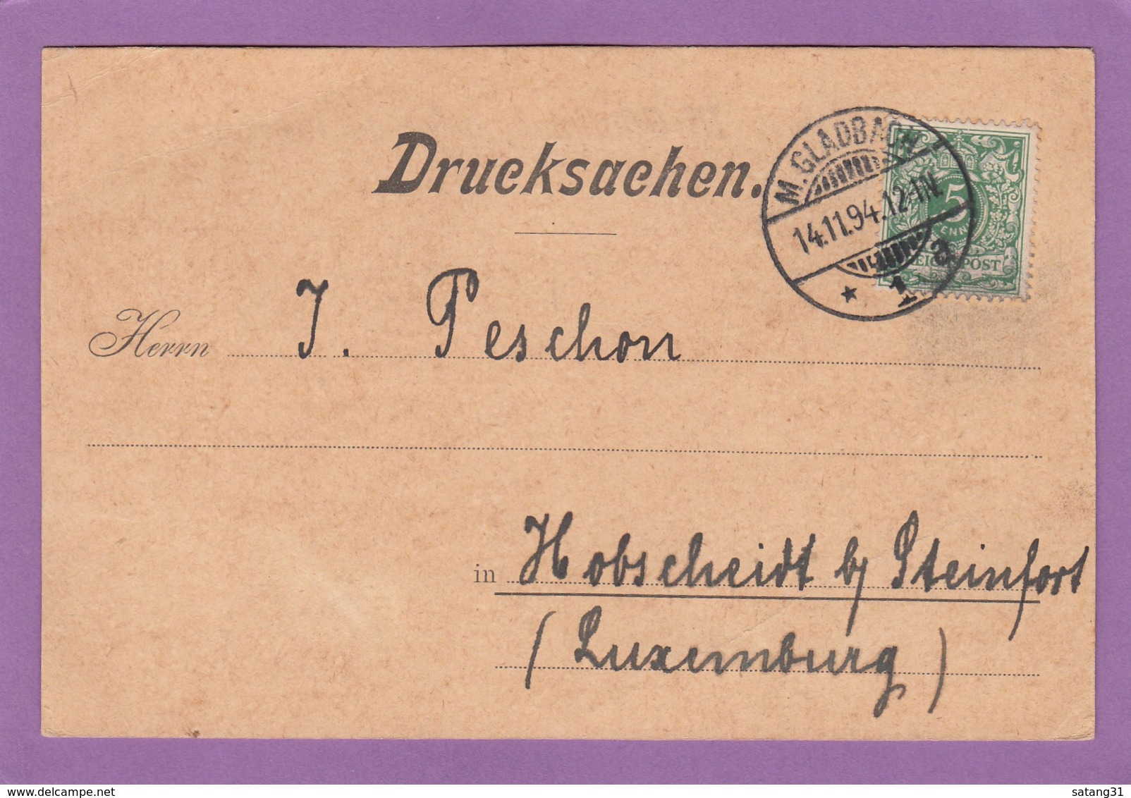 FIRMENKARTE AUS M.-GLADBACH NACH LUXEMBURG. - Storia Postale