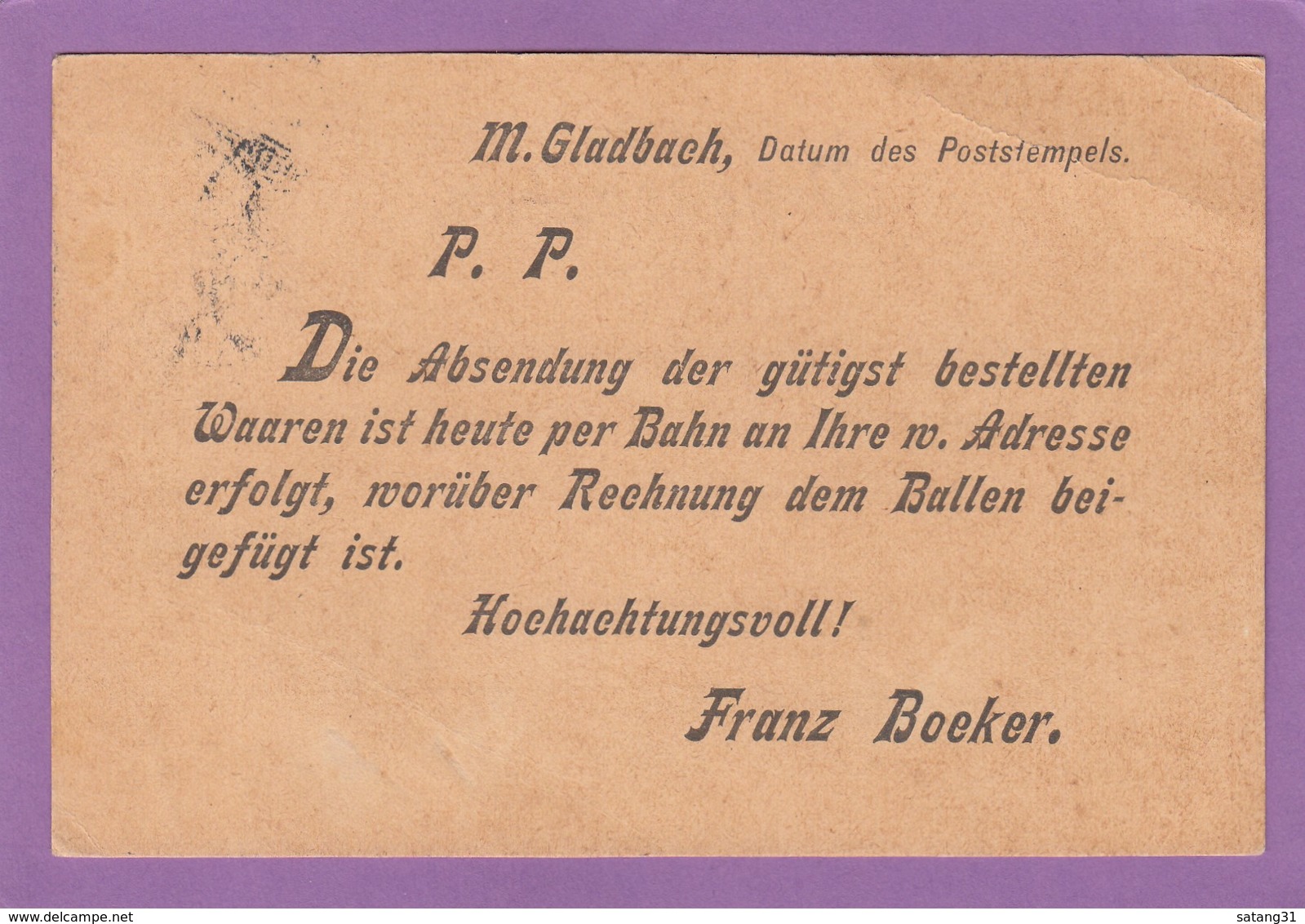 FIRMENKARTE AUS M.-GLADBACH NACH LUXEMBURG. - Briefe U. Dokumente