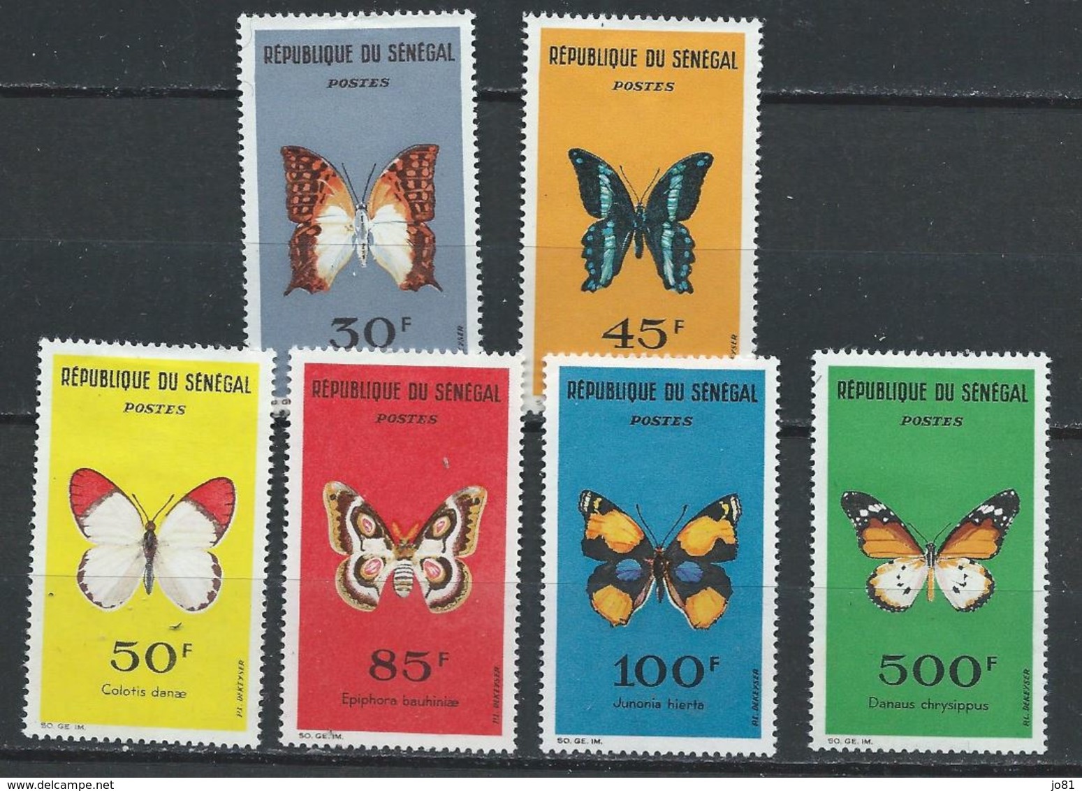 Sénégal YT 226-231 X / MH Papillon Buttefly Animal Wildlife - Sénégal (1960-...)