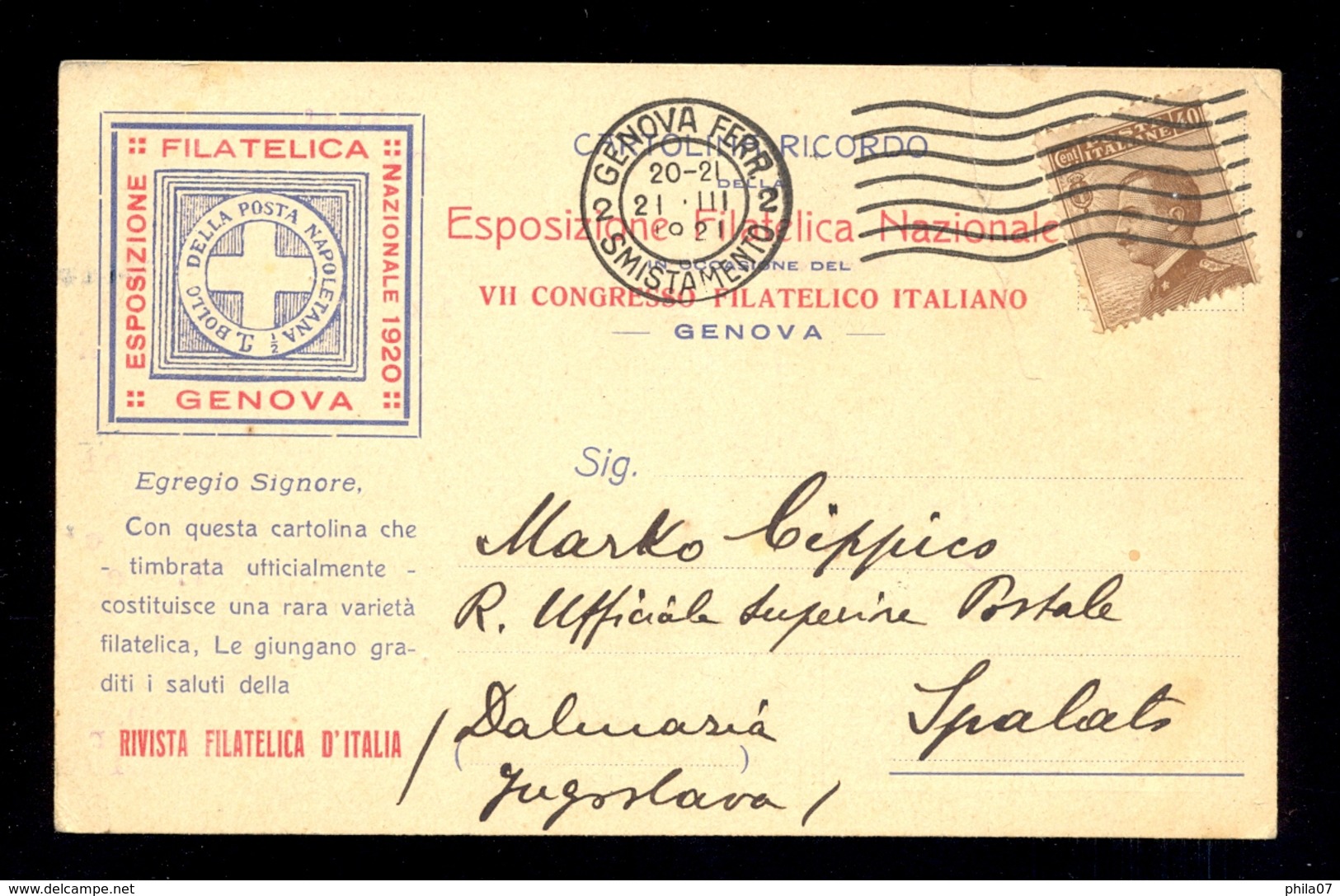 Italy - Commemorative Stationery For The Occasion Of Philatelic Exhibition In Genova / 2 Scans - Non Classés