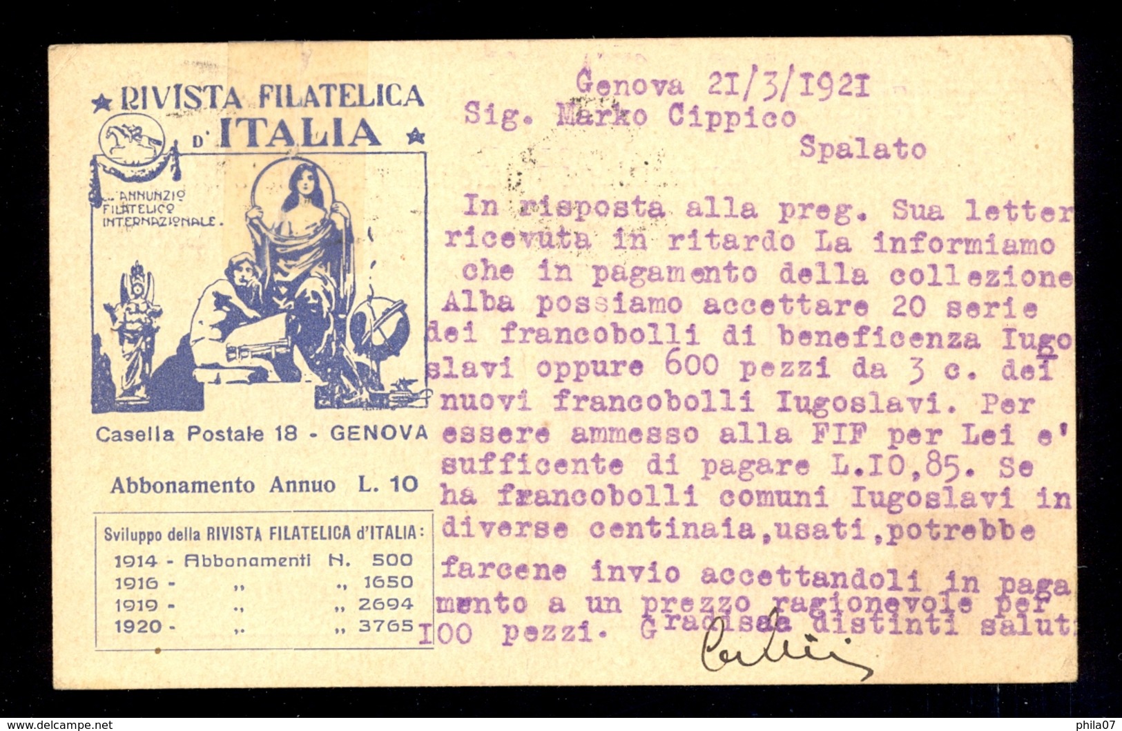 Italy - Commemorative Stationery For The Occasion Of Philatelic Exhibition In Genova / 2 Scans - Non Classés
