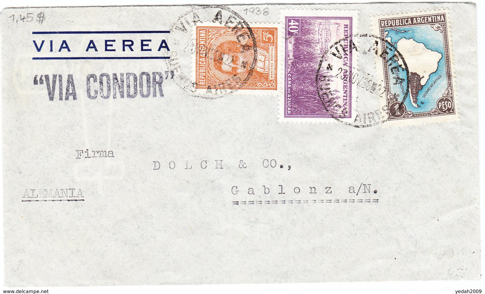 ARGENTINA AIRMAIL COVER 1938 - Altri & Non Classificati