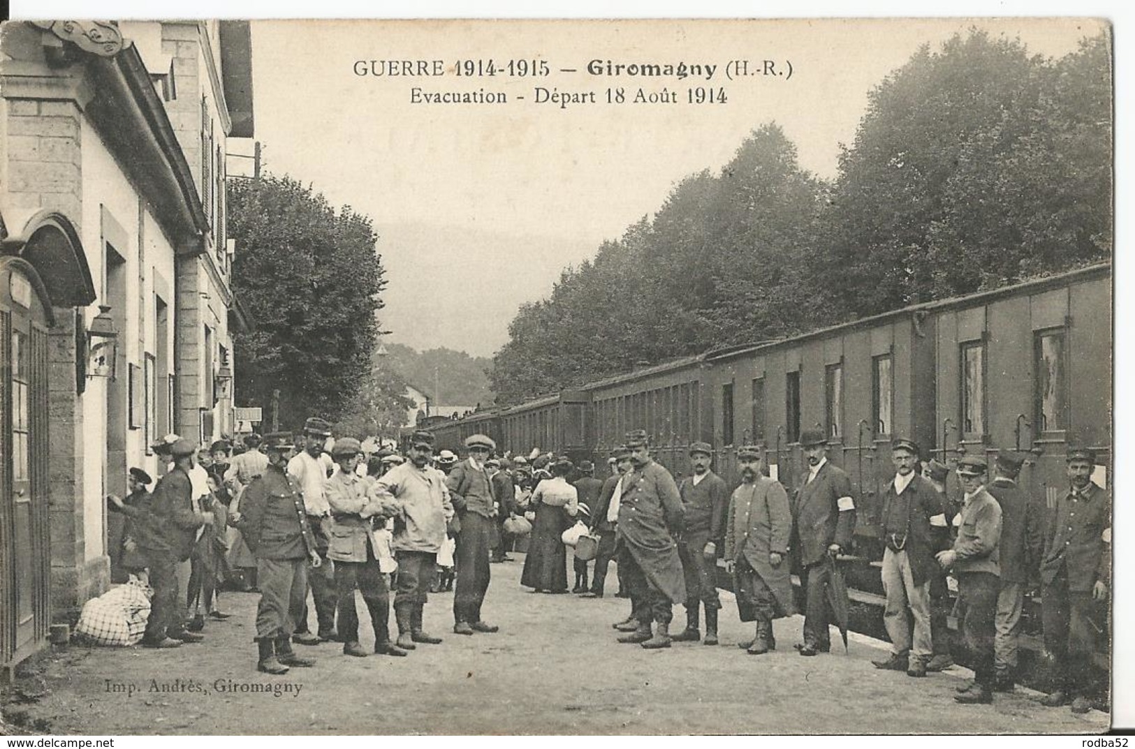 CPA - 90 - Territoire De Belfort - Giromagny - Evacuation - Départ Aout 1914  - Guerre - Militaire - Altri & Non Classificati