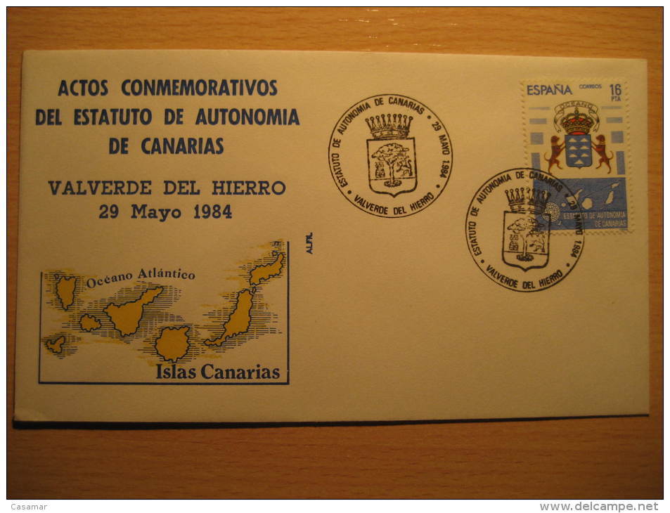 VALVERDE Del HIERRO 1984 Dog Dogs Perro Perros Arm Tenerife Islas Canarias Canary Islands Espa&ntilde;a Spain Cancel Cov - Cartas & Documentos