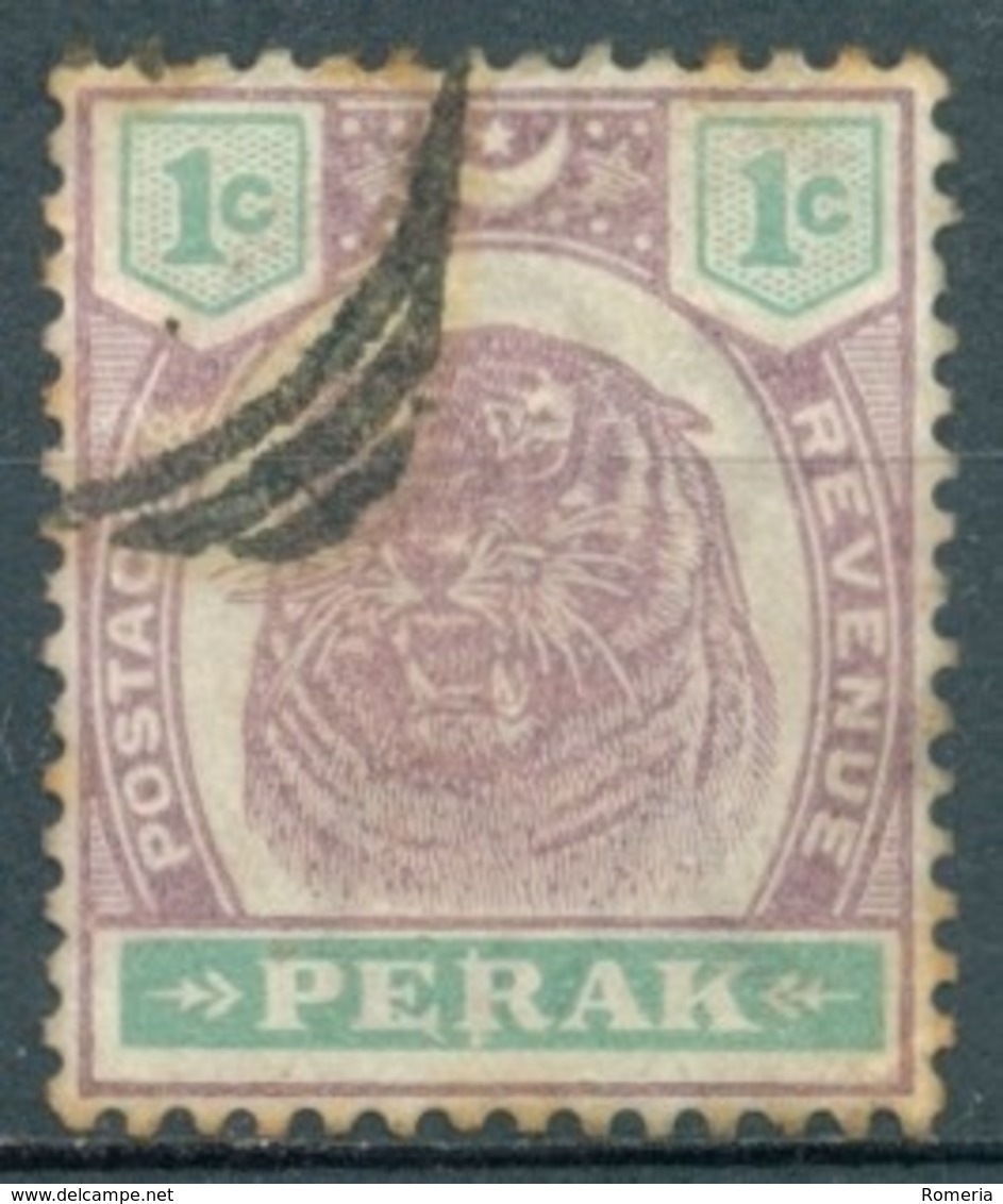 Perak - 1895/1899 - Yt 18 - Tigre - Oblitéré - Perak