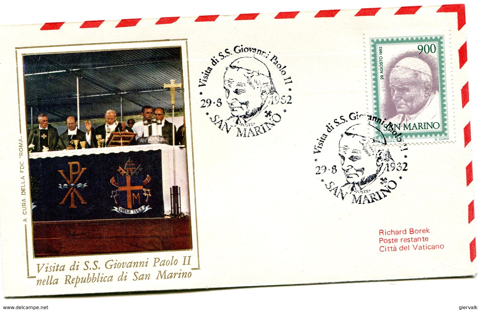 SAN MARINO 1982 VISIT Of The POPE.BARGAIN.!! - FDC