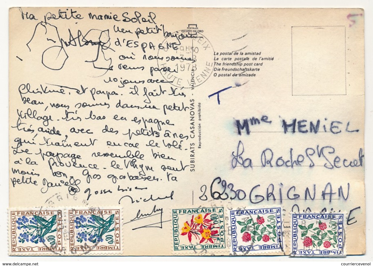 Lot 10 Cartes Postales, Toutes Taxées Type Fleurs, Années 60 Et 70 - Tous états - 1960-.... Brieven & Documenten