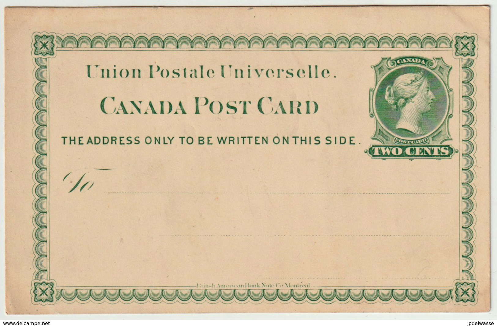 Carte Postale P4 (Webb) 2¢ Vert Jaune De 1879 - 1860-1899 Règne De Victoria