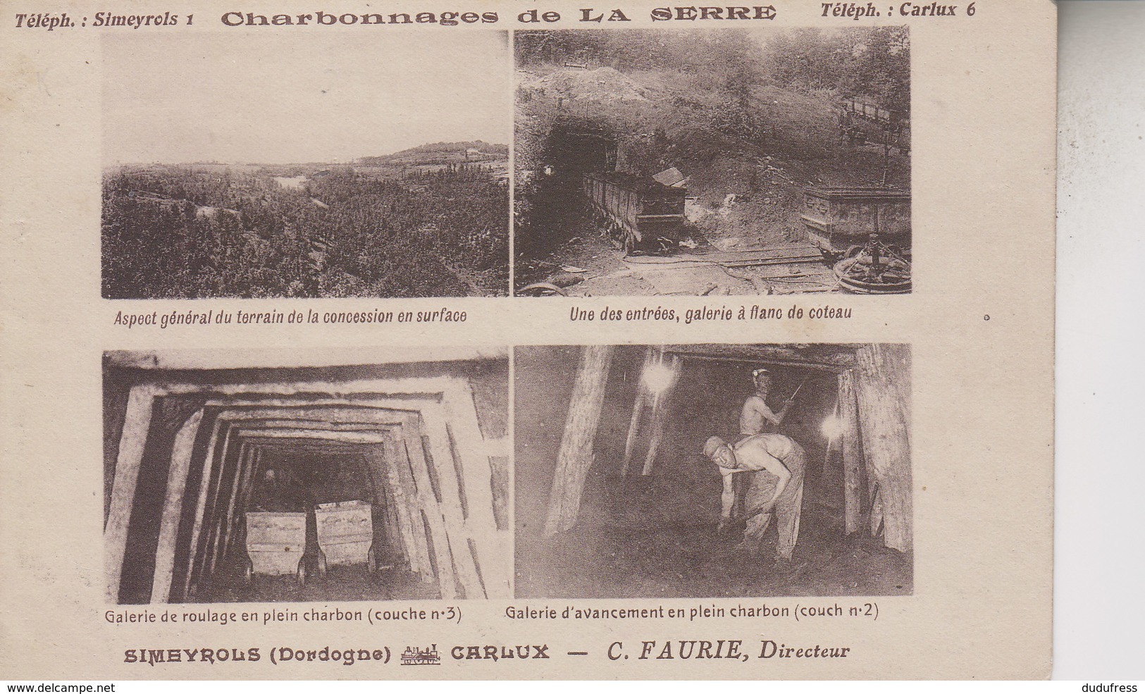 SIMEYROLS CARLUX    CHARBONNAGES DE LA SERRE - Other & Unclassified