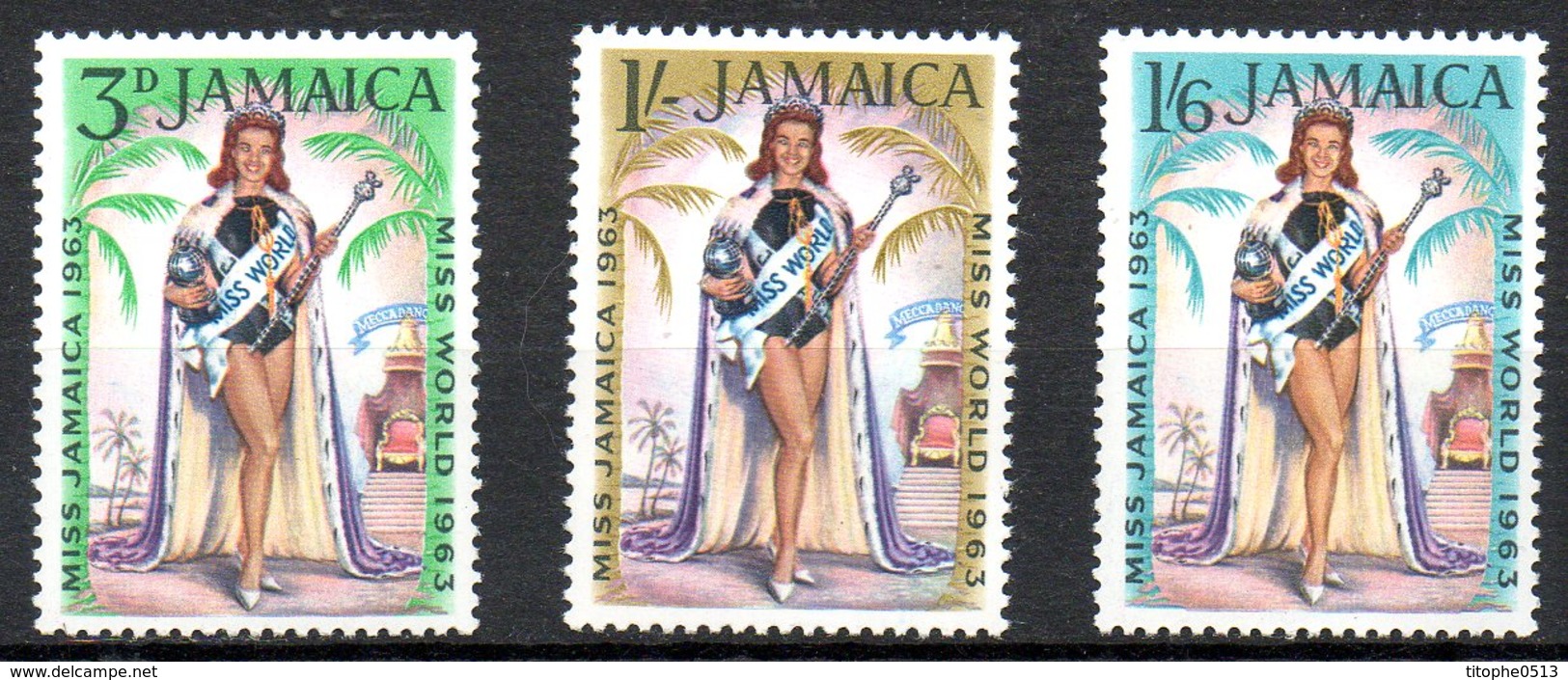 JAMAÏQUE. N°212-4 De 1964. Miss Monde. - Giamaica (1962-...)