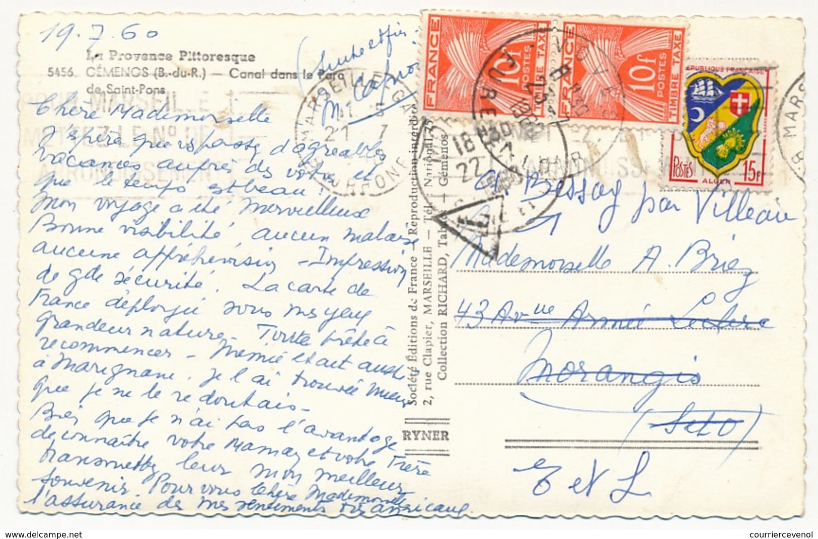 Lot 10 Cartes Postales, Toutes Taxées Type Gerbes, Valeurs En Anciens Francs, Tous états - 1859-1959 Briefe & Dokumente