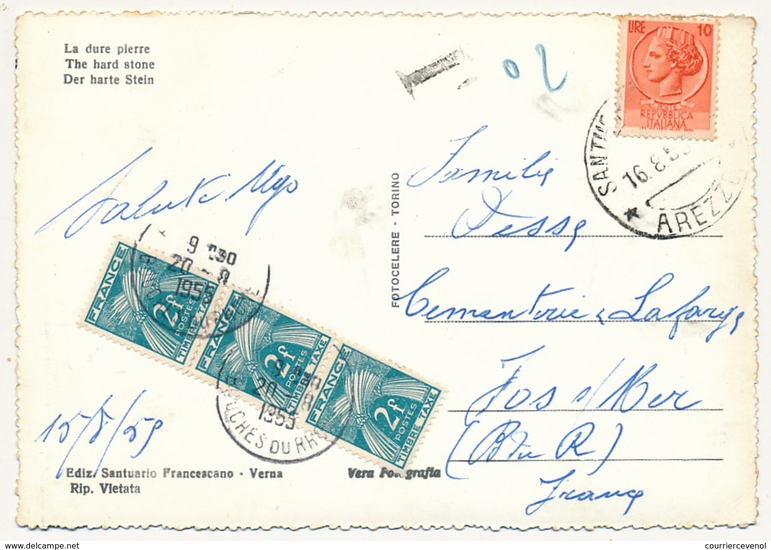 Lot 10 Cartes Postales, Toutes Taxées Type Gerbes, Valeurs En Anciens Francs, Tous états - 1859-1959 Briefe & Dokumente