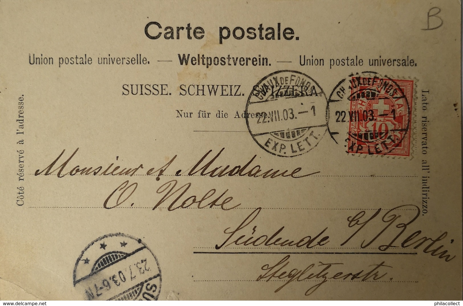 Suisse (NE) LA Chaux De Fonds // 1903 - La Chaux-de-Fonds